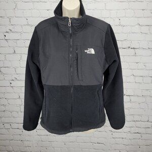 The North Face Black Polartec Fleece Nylon Full Zip Mock Neck Jacket Medium M